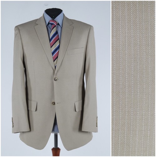 Beige gestreifter herrenblazer - gestreifter,