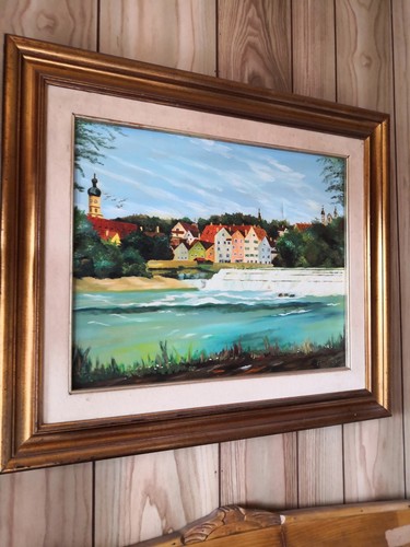 Oelbild lechwehr landsberg - oelbild,,