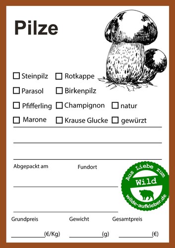 Pilze aufkleber tiefkühl - aufkleber,