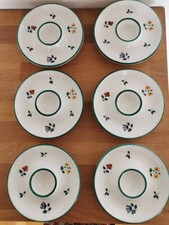 GMUNDNER KERAMIK | 6 x Vintage Eierbecher ø 12,5 cm Streublumen Keramik Set