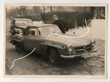 10x7cm - Orig. Baryt Foto 1957 Mercedes 190 SL Hardtop M-DS 411 München Winter