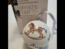 Hutschenreuther Weihnachtskugel Porzellan 1986 Schaukelpferde originalverpackt