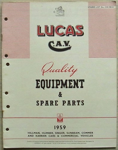 Lucas cav rootes 1959 - lucas,