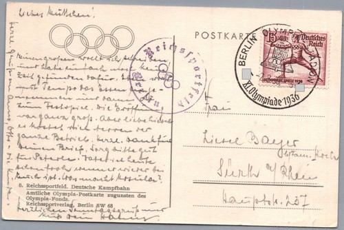 Reich olympia postkarte - reich, olympia-postkarte