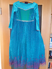 Kleid Prinzessin Fasching Karneval Gr.128 Türkis Glitzer
