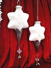 ❀ 2 x Stern Hängedeko Weiß