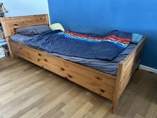 Massivholzbett 100x200 cm Kiefer lasiert massiv Kinderbett Einzelbett