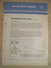 Orig. Porsche-Diesel Lehrbrief