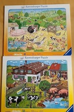 2 didacta Ravensburger Puzzle, Tierfamilien und Weidetiere, 33 und 41 Teile