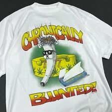 vintage 90s CHRONICALLY BLUNTED Shirt XL parody weed cannabis marijuana JOINT