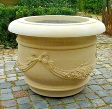 🔶Pflanzschale Pflanztrog Pflanztopf Parma Ø62 cm Sandstein Steinkunst BLACKFORM