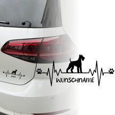 Auto Aufkleber | Airedale Terrier | Hund | Wunschname Herzschlag | Sticker 181