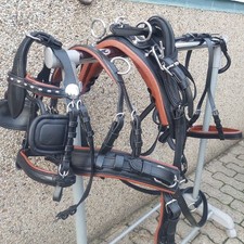 Top  Einspänner Leder Brustblatt Geschirr Mini Shetty  schwarz/braun quick out 