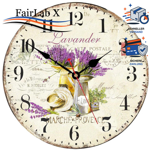 Wanduhr lila lavendel - wanduhr, cm