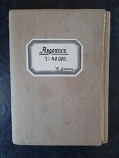 Alte Landkarte Argonnen Leinen