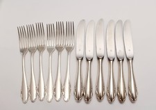 WMF Besteck versilbert Modell 1500 Chippendale Messer und Gabeln je 6 Stück kl.