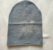 Strick Mütze Glitzer Sterne