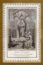 SPITZENBILD Heiligenbild Andachtsbild Holy Card * PROMESSE A ST. JOSEPH * um1890