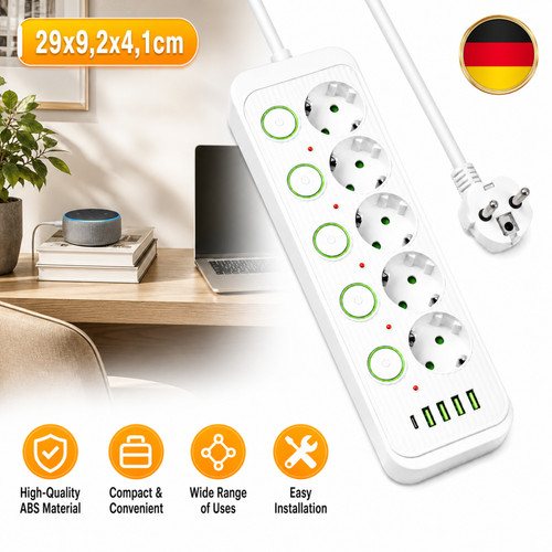 Steckdosenleiste mit usb - steckdosenleiste, 5