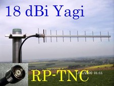 WLAN Antenne Richtantenne Yagi 18dBi 1m H155 Kabel RP-TNC Stecker für Linksys