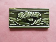 Kleine Jugendstil - Fliese - Art Nouveau-Tile  - Seerose - 14,7 cm x 7,2 cm -