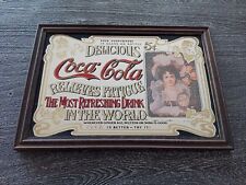 Coca-Cola Spiegel / Holzrahmen / Dekoration / Retro 1970er / Bar / Vintage / RAR