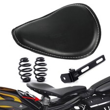 Schwarz Motorrad Einzelsitz Schwingsattel KIT mit Halter Sitzfedern für Harley
