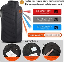 Monave Herren Beheizbare Weste, Beheizbare Jacke, 3-Modus-Heizweste