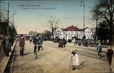 Ak Hamburg Mitte Neustadt, Dammtordamm, Dammtor Cafe, Fahrradfahrer - 10404210