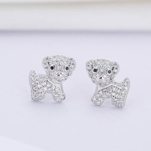 Ohrstecker hund mit zirkonia - hund,