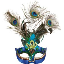Feder-Maske Pfau Pfauenfedern
