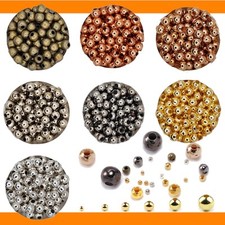 Metallperlen 2 3 4 6 8 10 12mm Großlochperlen Kugel Basteln Spacer Metall Perlen