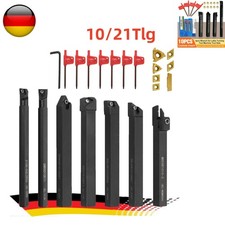 10/21 Set Hartmetall Drehmeißel Klemmhalter Drehstahl mit Wendeplatten Satz