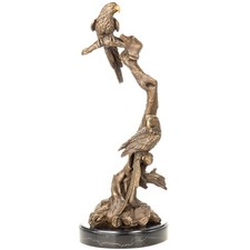 Bronze Skulptur Papageien auf