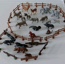 PLaho Tiere, DDR Spielzeug 23 Tiere, 17 Zäune, Konvolut, Esel, Hirsch, Bären