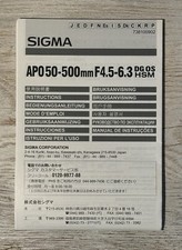 SIGMA APO 50-500mm F4.5-6.3 DG OS HSM Bedienungsanleitung