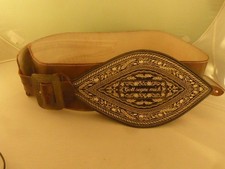 S34 -  Ranzen Trachtengürtel Leder  Tracht Bauchgurt Bauchranzen Federkieloptik