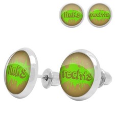 1 Paar Ohrstecker „Links – Rechts“ – Lustige Ohrringe origineller Ohrschmuck