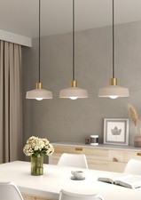 Pendelleuchte Esstisch 3-flammig Esszimmerlampe aus Metall in sand und gold
