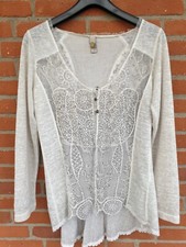 Damenbluse,  Jacke  Tredy, grau, Gr. 38, Stoffmix, viele Details,