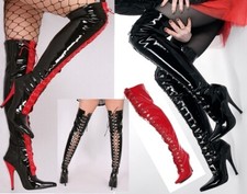 Lack overknee high heels - overknee,