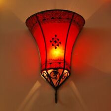 Marokkanische Wandlampe Hennalampe Wandleuchte LEDERLAMPE Lampenschirm NAKOS Rot