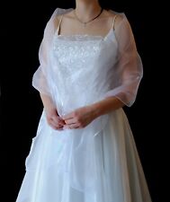 AUSVERKAUF Stola weiß bordo zum Brautkleid Ballkleid Kleid Hochzeit neu OR