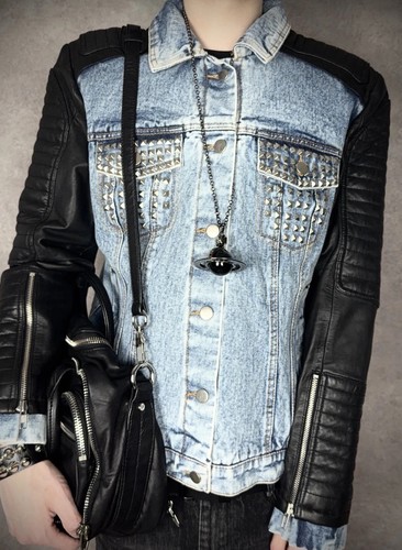 Hybrid jeans leder - jeans, studded