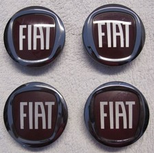 4x original FIAT Radnaben Abdeckung Emblem Alu-Felgenkappen Silber 60mm