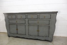 Chinesische Kommode Schrank Sideboard  Anrichte grau / blau Asia Möbel