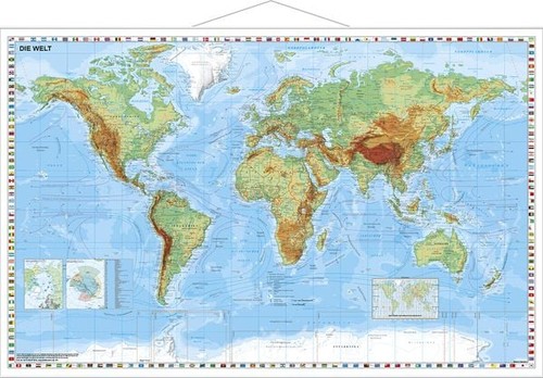 Weltkarte physisch wandkarte - physisch,