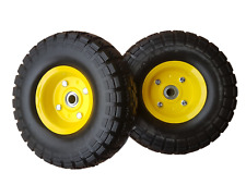 2 x PU Rad pannensicher Ø 260 mm 4.10/3.50-4 Sackkarre Rad Felge gelb Ersatzrad