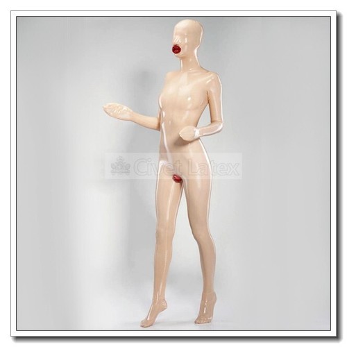 Latex catsuit with sheaths - latex,