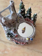 Partylite Schneefamilie Spieluhr mit Schlittschuhläufer Top